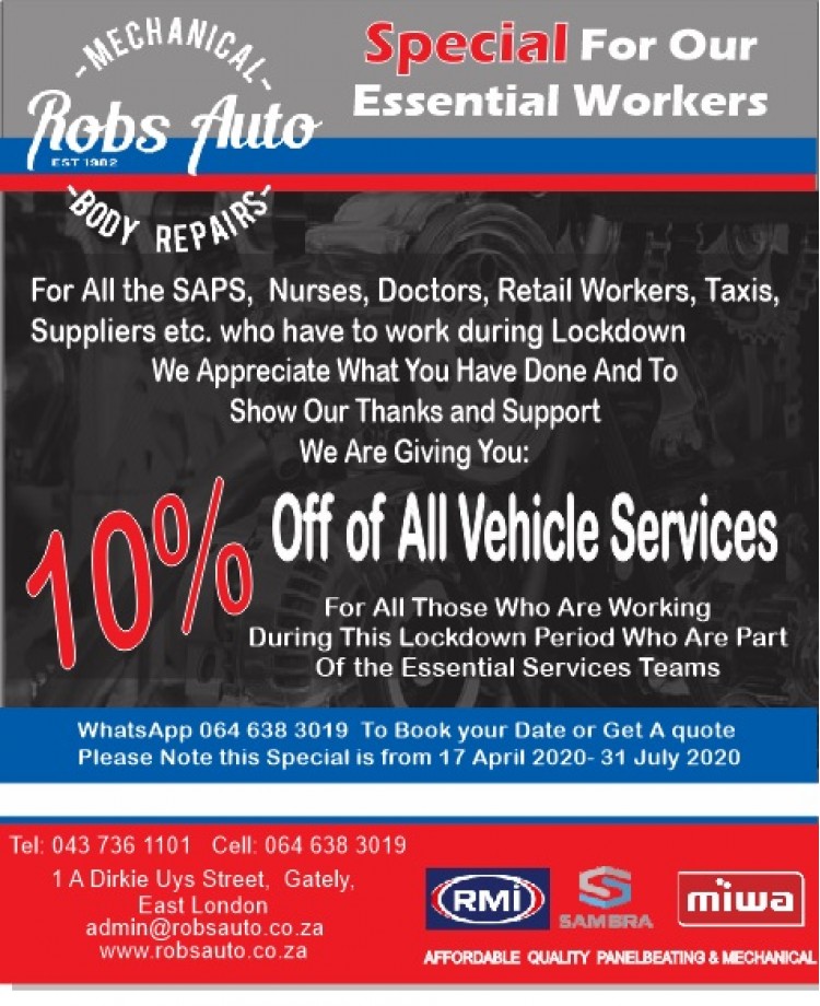 Rob's Auto Body Repairs & Mechanical - Specials